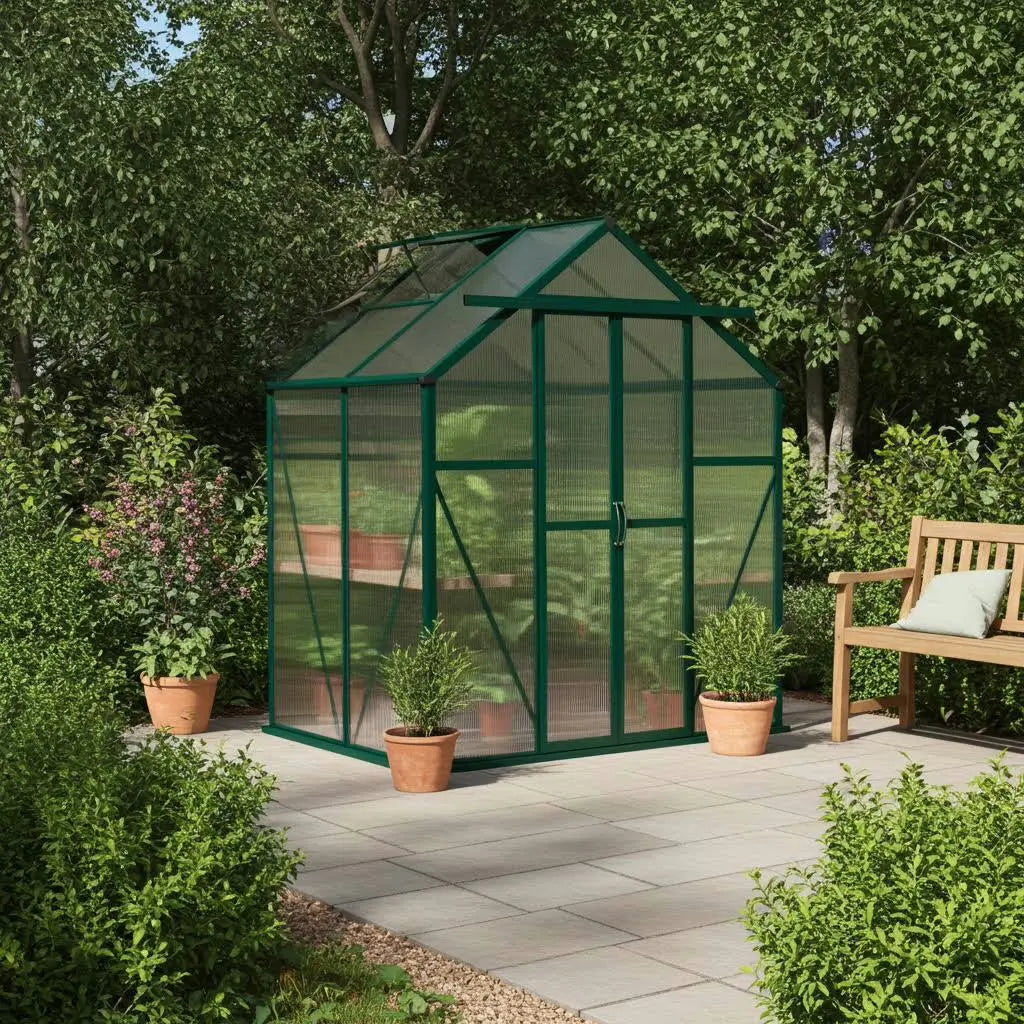 Grandio Element 6x4 Greenhouse Kit on patio